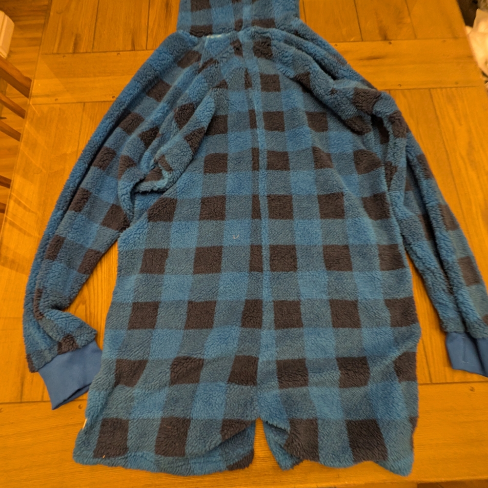 Chubbies Fleece The Mariner blue plaid Chubbsie Men’s Size L NWT one piece - Picture 2 of 7